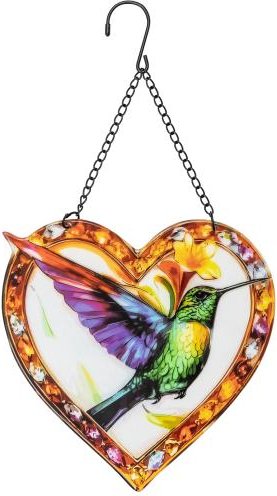 Fensterbild Kolibri herzförmig