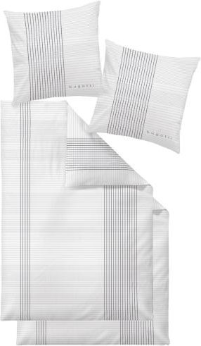 Bugatti Satin-Bettwäsche 4tlg. grau Streifen