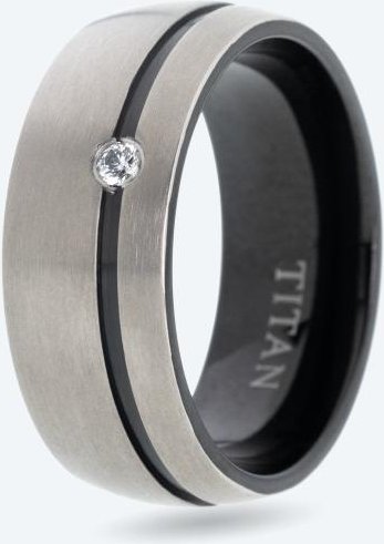 Ring Titan bicolor Zirkonia