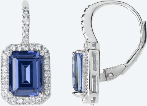 Ohrhänger 925 Silber rhodiniert Zirkonia