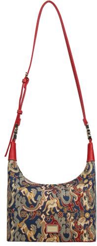 Henney Bear Umhängetasche rot/gemustert