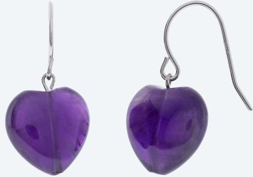 Ohrhänger 925 Silber Amethyst Herz