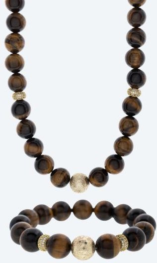 Thumbnail - SET: Collier+Armband Tigerauge Magnetverschluß