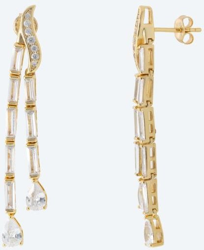 Ohrhänger 925 Sterling Silber vergoldet Zirkonia