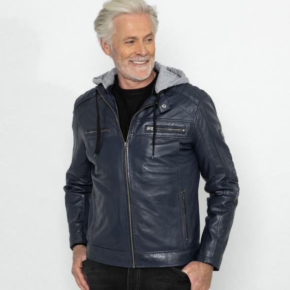 OTTO KERN Herren-Lederjacke 'Barney' marine