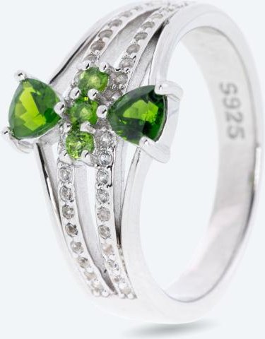 Ring 925 rhodiniert Chromdiopsid