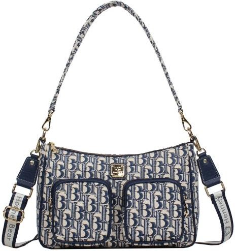 Henney Bear Schultertasche creme/dunkelblau