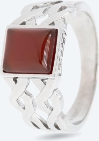 Ring 925 rhodiniert Achat rot