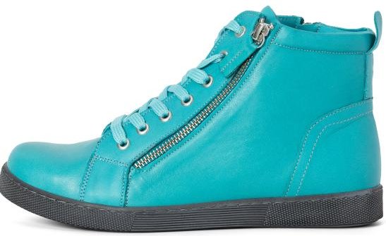 Andrea Conti Damen Lederhochschnürer aquamarin
