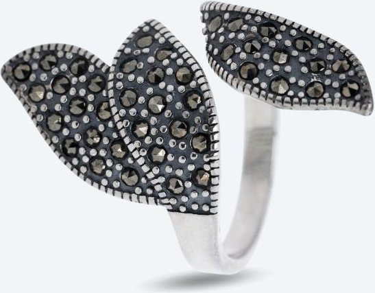 Ring 925 Sterlingsilber rhodiniert Markasit