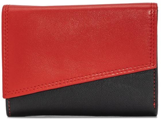 TESORO Lederbörse schwarz/rot