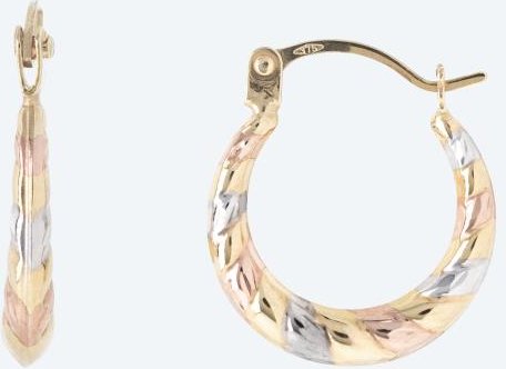 Creolen 375 Gelbgold tricolor