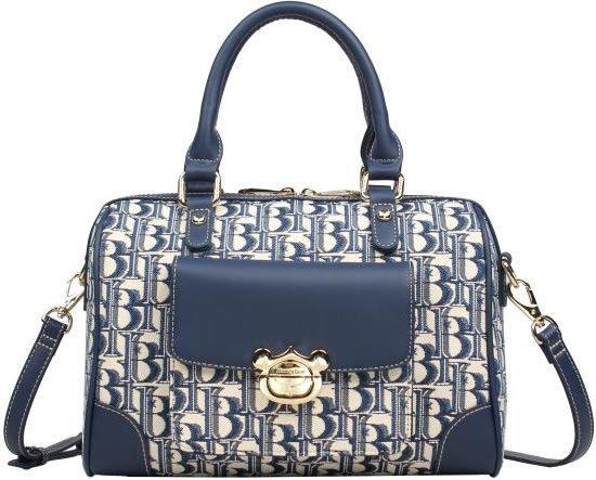 Henney Bear Henkeltasche blau/creme