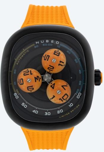 NUBEO Herrenuhr "Tri-Star Orbit Automatic"orange