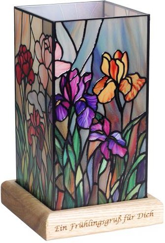 Design-Tischleuchte mit Spruch Frühlingsgruß