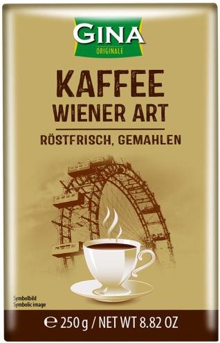 Gina Kaffee Wiener Art 4 x 250g