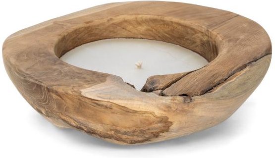 Kerze in Teakschale