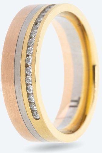 Ring Titan tricolor Zirkonia