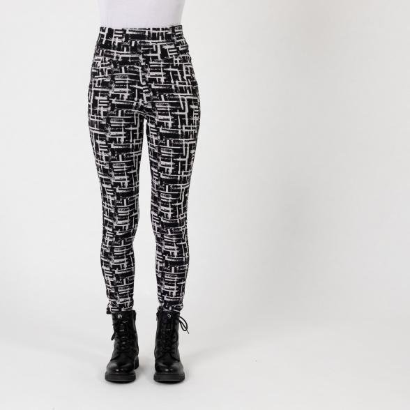 FASHION NEWS Thermo-Fleece-Leggings schwarz/weiß