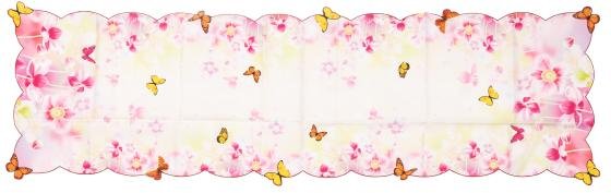 Tischläufer Schmetterling pink gelb 40x140cm