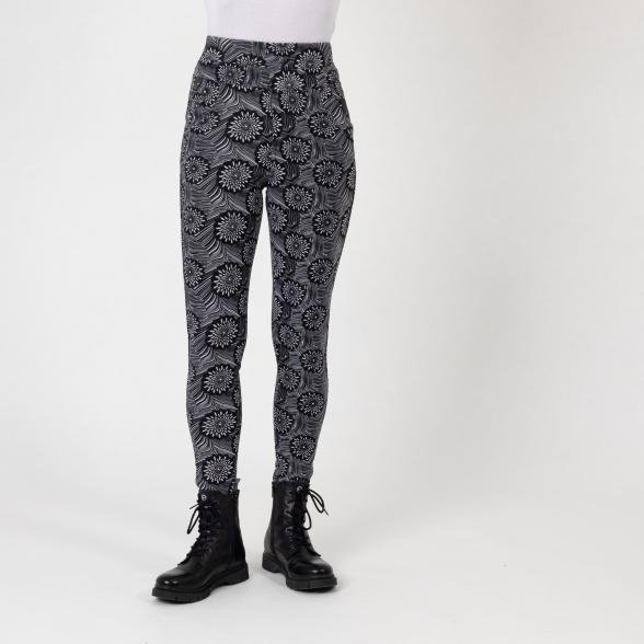 Thumbnail - FASHION NEWS Thermo-Fleece-Leggings schwarz/weiß