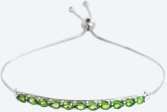 Armband 925 St. Silber platiniert Chromdiopsid