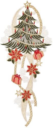 Plauener Spitze Fensterbild Christbaum