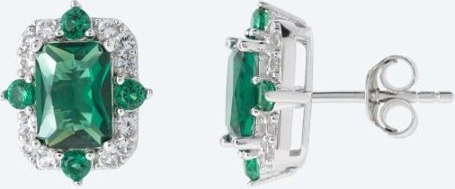 Ohrstecker 925 Sterling Silber rhodiniert Zirkonia