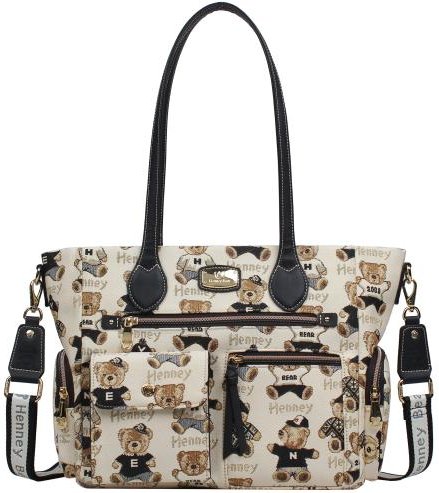 Henney Bear Schultertasche creme/dunkelblau