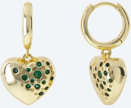 Creolen 925 St. Silber vergoldet Zirkonia grün