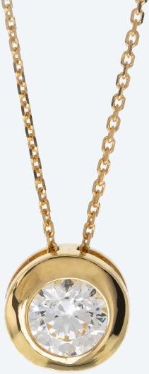 Anhänger mit Kette 375 Gelbgold Zirkonia