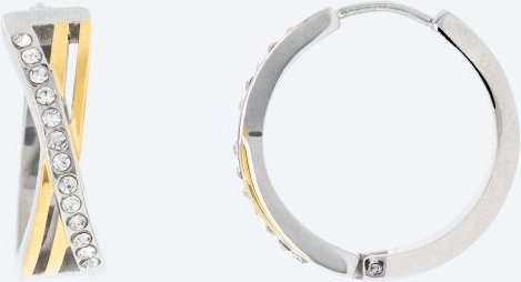 Edelstahl Creolen bicolor Zirkonia