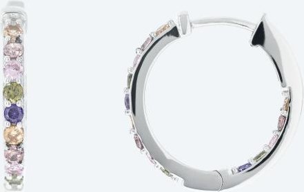 Creolen 925 rhod. Zirkonia multicolor