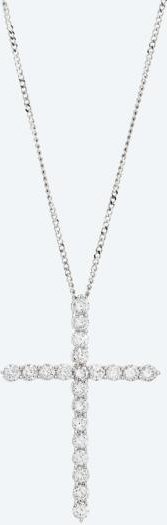 LG Kreuzanhänger + Kette 585 Weißgold Brillanten