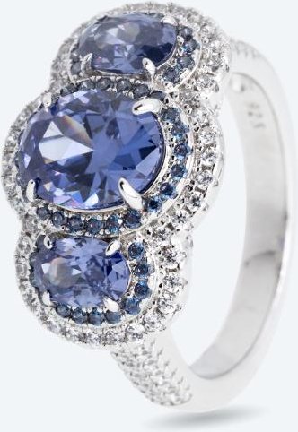 Ring 925 Sterling Silber rhodiniert Zirkonia