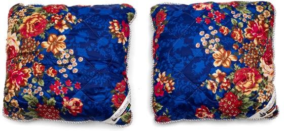 Stoffhanse Kissen 2tlg. 80x80 floral blau