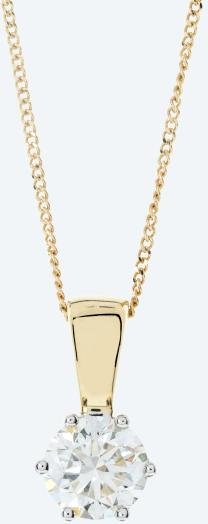 LG Solitäranhänger + Kette 585 Gelbgold Brillant