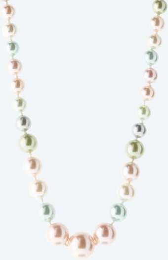 Collier Muschelkernperle im Verlauf pastellfarben