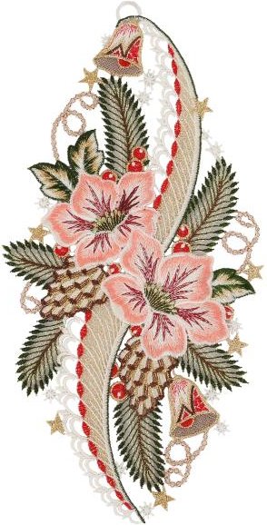 Thumbnail - Plauener Spitze Fensterbild Blütenmotiv