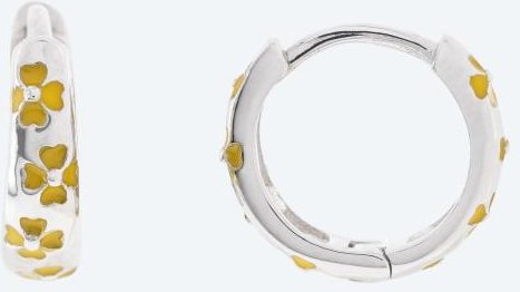 Creolen 925 Silber rhodiniert Emaille Blumen