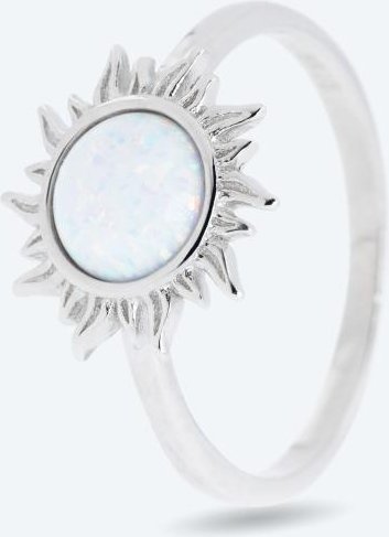 Ring 925 Silber rhodiniert Opal synthetisch