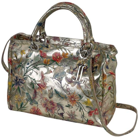 Luca Lorenzo Henkeltasche metallic Blumenmuster