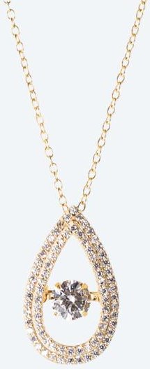 Kette+Anhänger 925 St. Silber vergoldet Zirkonia