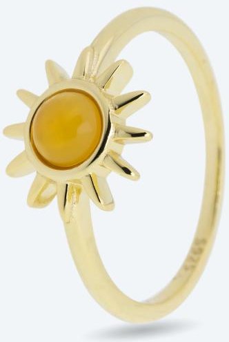 Ring 925 Sterling Silber vergoldet Achat