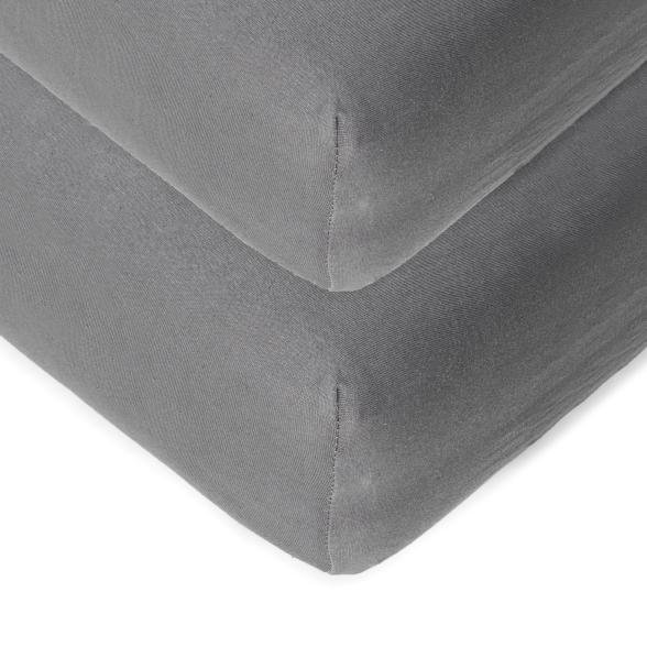 Jersey-Spannbettlaken 2er Set grau