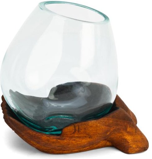 Darimana Vase in Händen Suar 20 cm