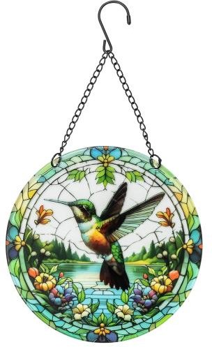 Fensterbild Kolibri bunt