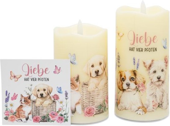 2 LED Funkelkerzen Haustiere