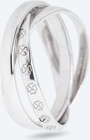 Ring 925 St. Silber rhodiniert Kleeblätter