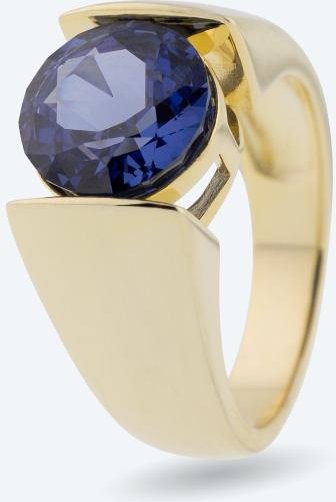 Ring Solitär 925 St. Silber vergoldet Zirkonia